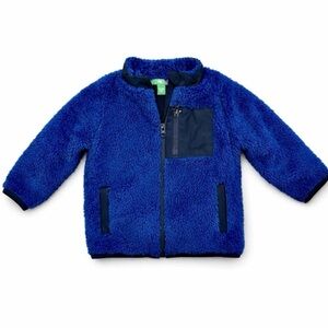 dip Boys Fleece Zip Up Blue Jacket 12-18M GUC